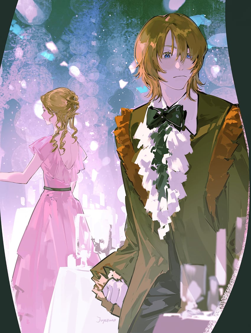 hermione granger and ron weasley (wizarding world and 1 more) drawn by juyekuno