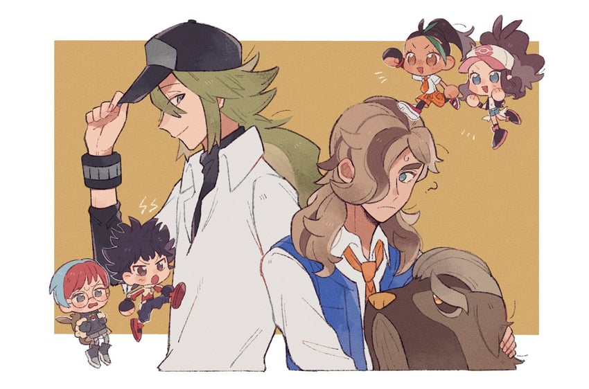 hilda, n, nemona, penny, arven, and 2 more (pokemon and 4 more) drawn by hime_(himetya105)