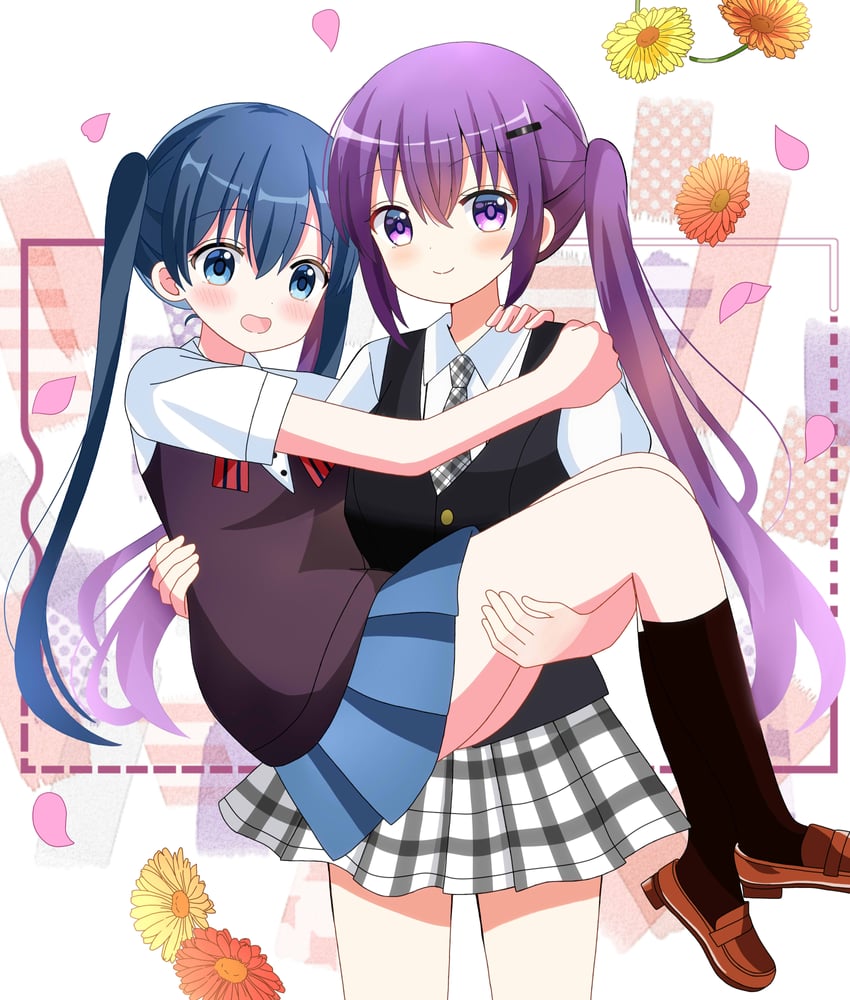 tedeza rize and komichi aya (gochuumon wa usagi desu ka? and 2 more) drawn by ryoutan
