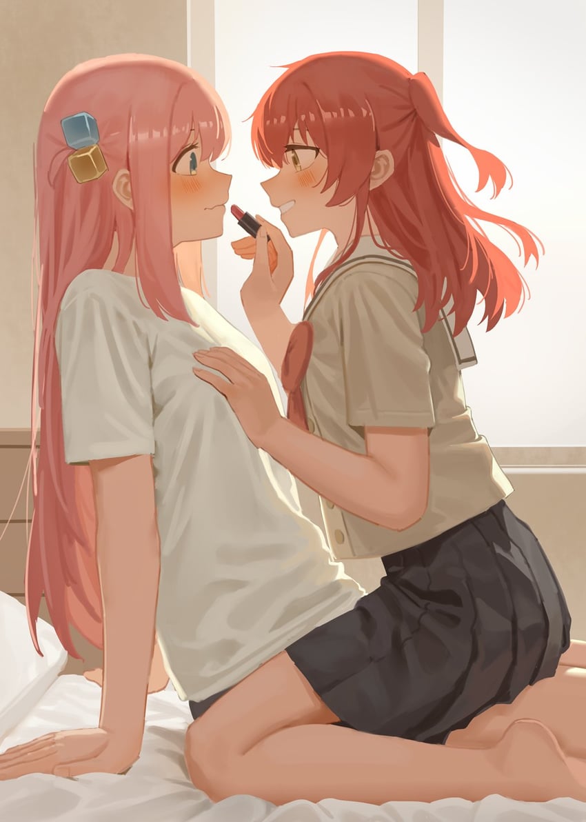 gotoh hitori and kita ikuyo (bocchi the rock!) drawn by milktea_(gggrrr2000)