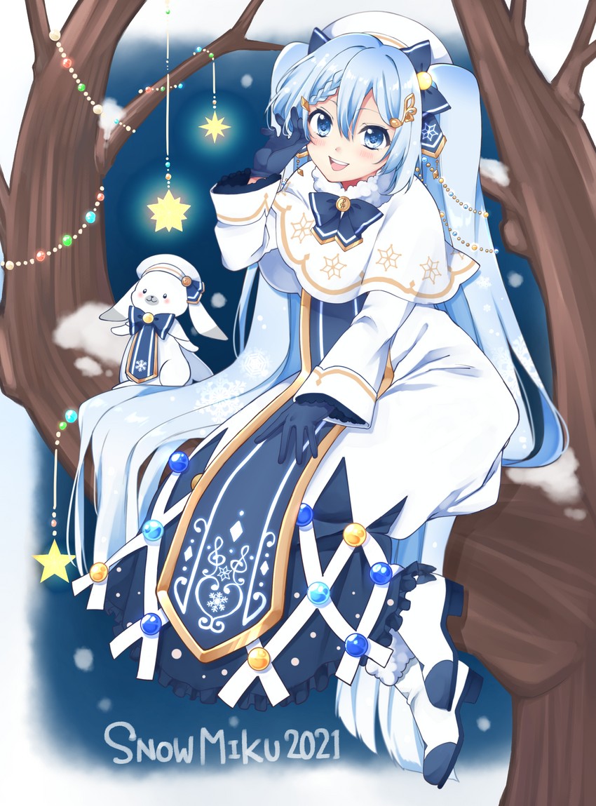 hatsune miku, yuki miku, and rabbit yukine (vocaloid) drawn by chun_(ya_i_memories)