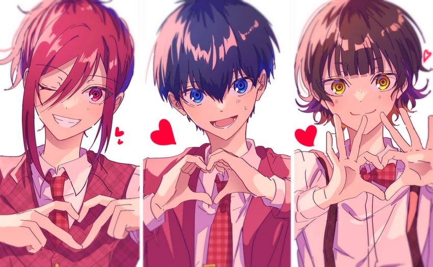 isagi yoichi, bachira meguru, and chigiri hyoma (blue lock) drawn by mma_runn