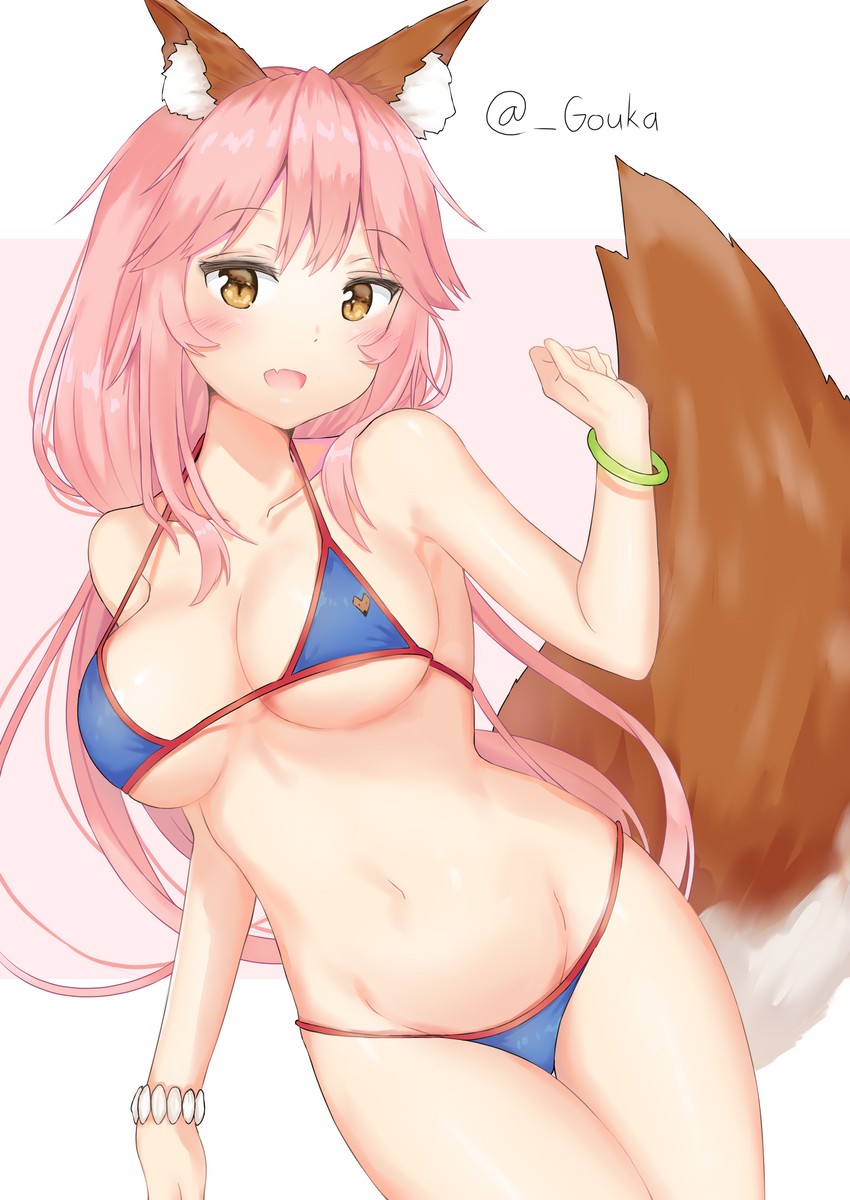 tamamo and tamamo no mae (fate and 1 more) drawn by gouka