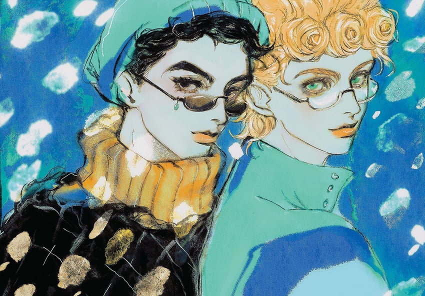 giorno giovanna and guido mista (jojo no kimyou na bouken and 1 more) drawn by a_io_u