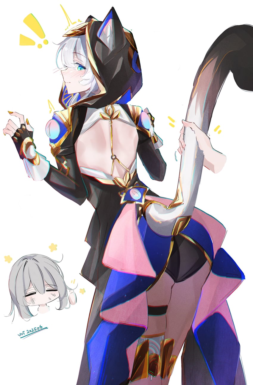 trailblazer, stelle, and cipher (honkai and 1 more) drawn by voi_271