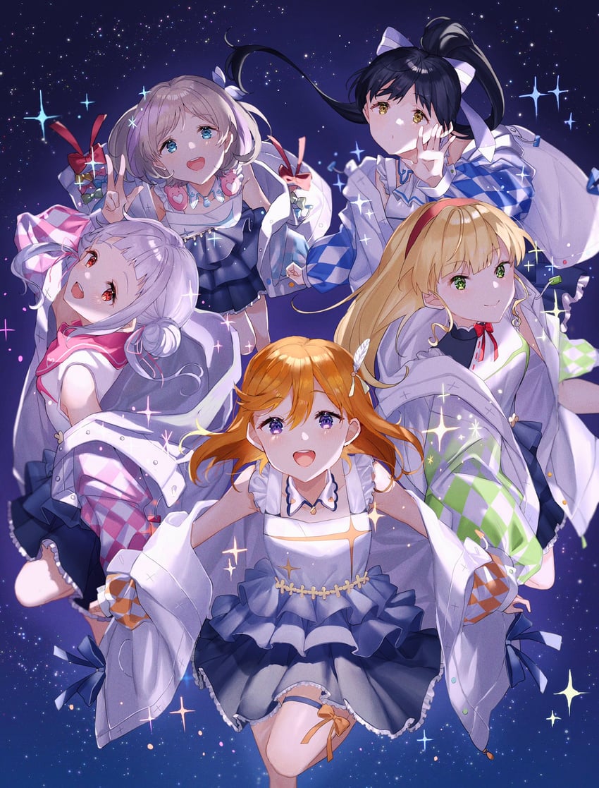 shibuya kanon, heanna sumire, tang keke, arashi chisato, and hazuki ren (love live! and 1 more) drawn by ban_(one_ban7241)