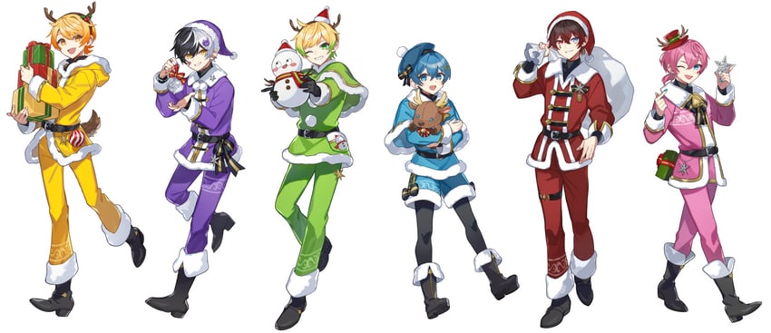 tigusakun, ketcha, pretz, akkiy, mazeta, and 1 more (amptakxcolors) drawn by kanyoko_(yuzukano_17)