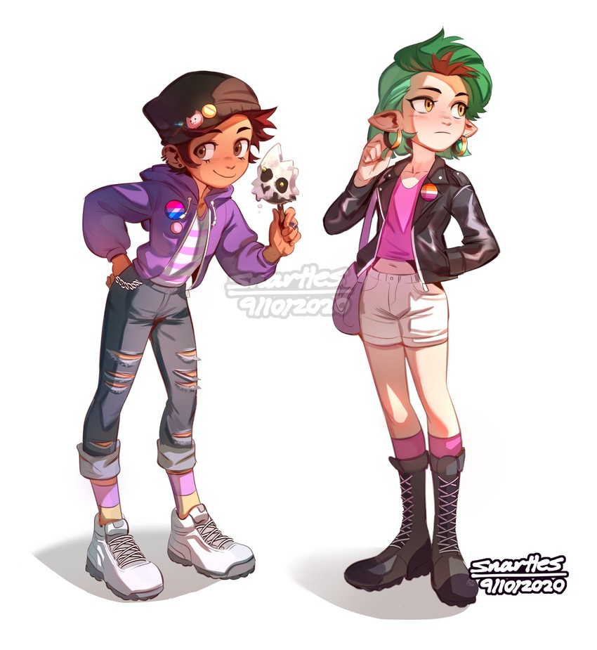 luz noceda, amity blight, and king clawthorne (minecraft and 1 more) drawn by snartles