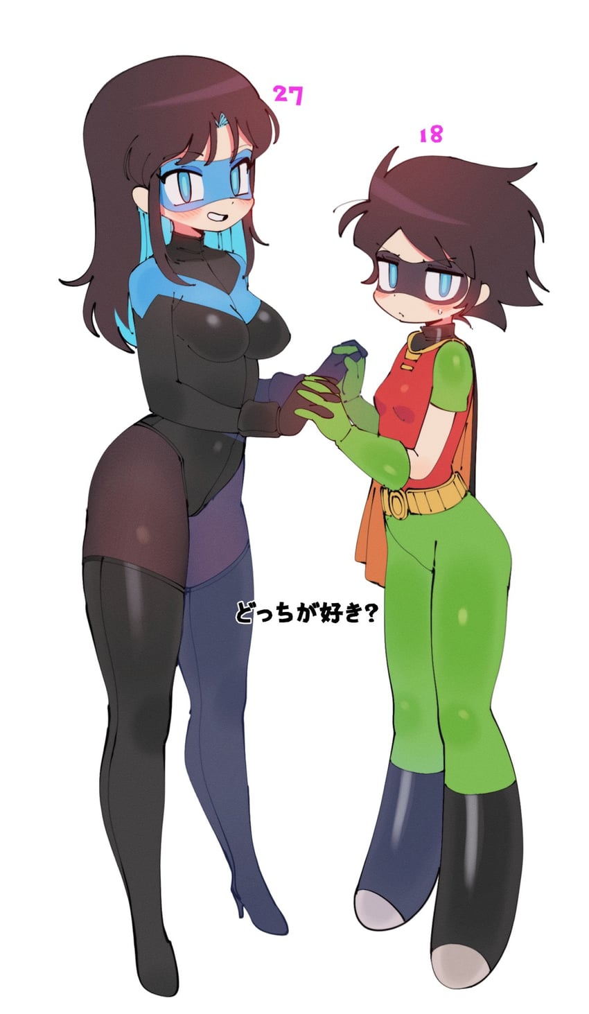 dick grayson, robin, and nightwing (dc comics and 1 more) drawn by batrobin_k