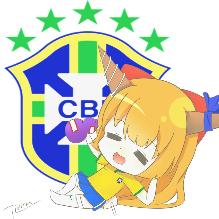 ibuki suika (touhou and 2 more) drawn by roll_daikufu
