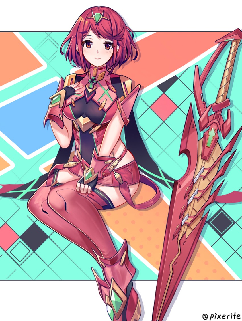 pyra (xenoblade chronicles and 1 more) drawn by pixerite