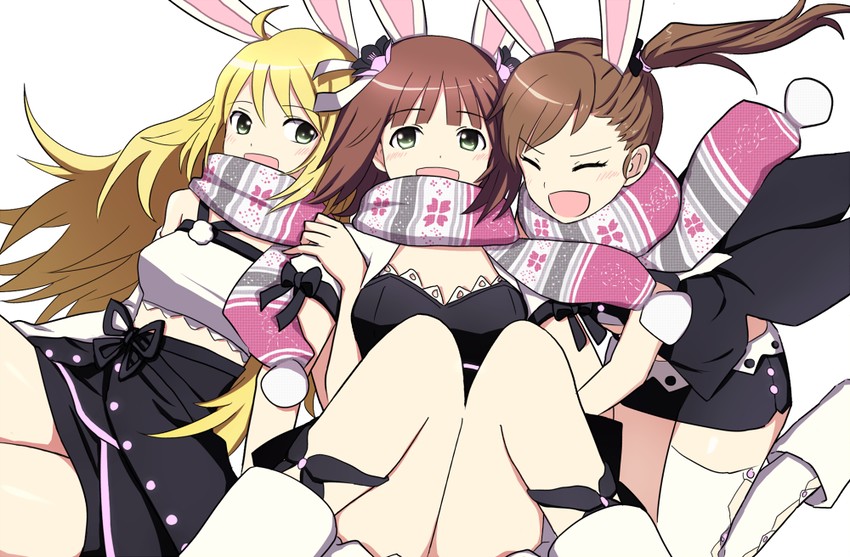 hoshii miki, amami haruka, and futami mami (idolmaster and 1 more) drawn by fukimin