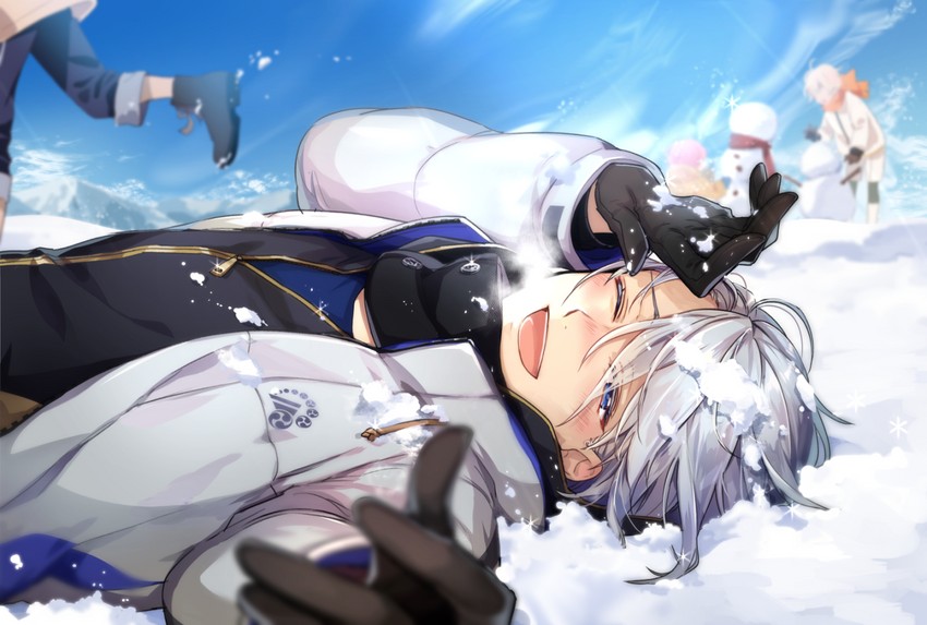 akita toushirou, monoyoshi sadamune, and yamanbagiri chougi (touken ranbu) drawn by hoshi_akari