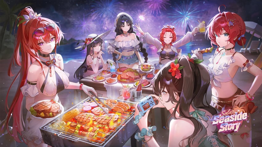 yinlin, yangyang, baizhi, zhezhi, danjin, and 1 more (wuthering waves) drawn by chyoel