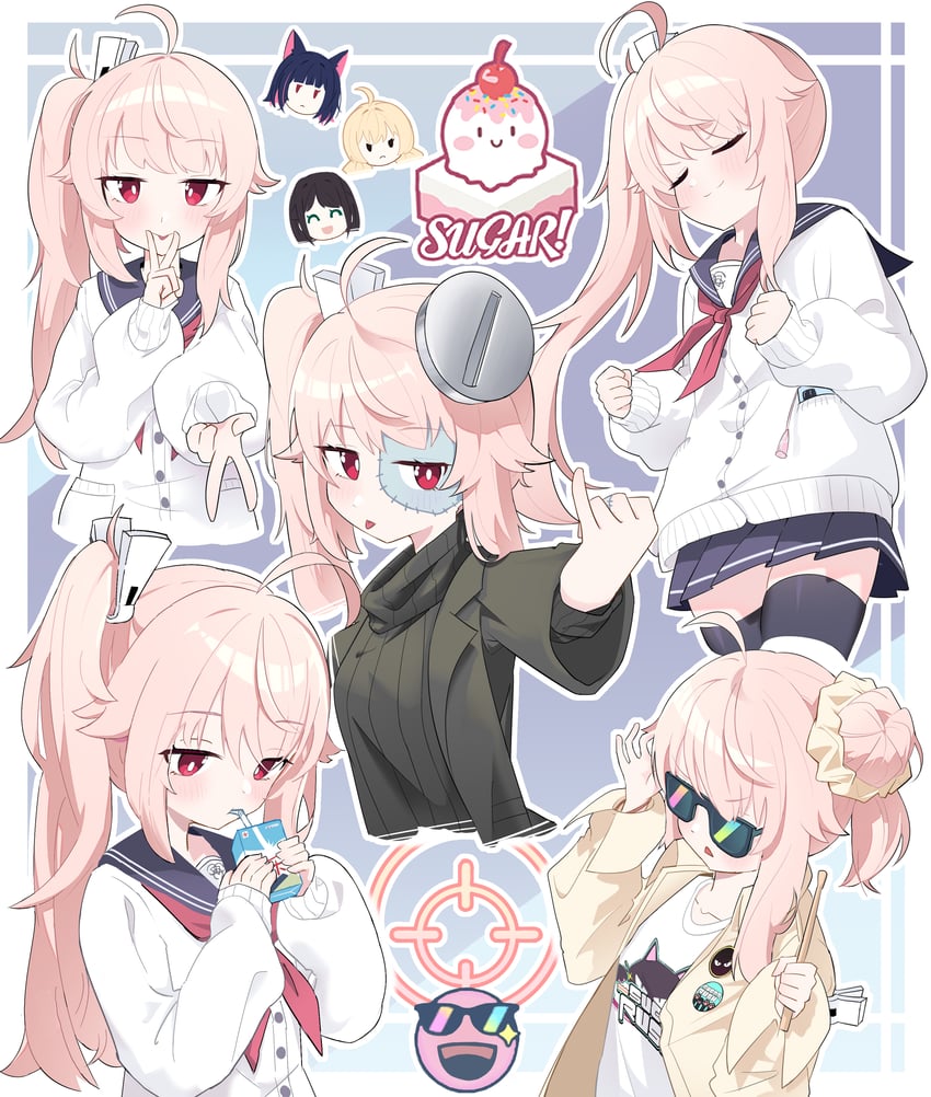 kazusa, yoshimi, airi, and natsu (blue archive) drawn by lcz