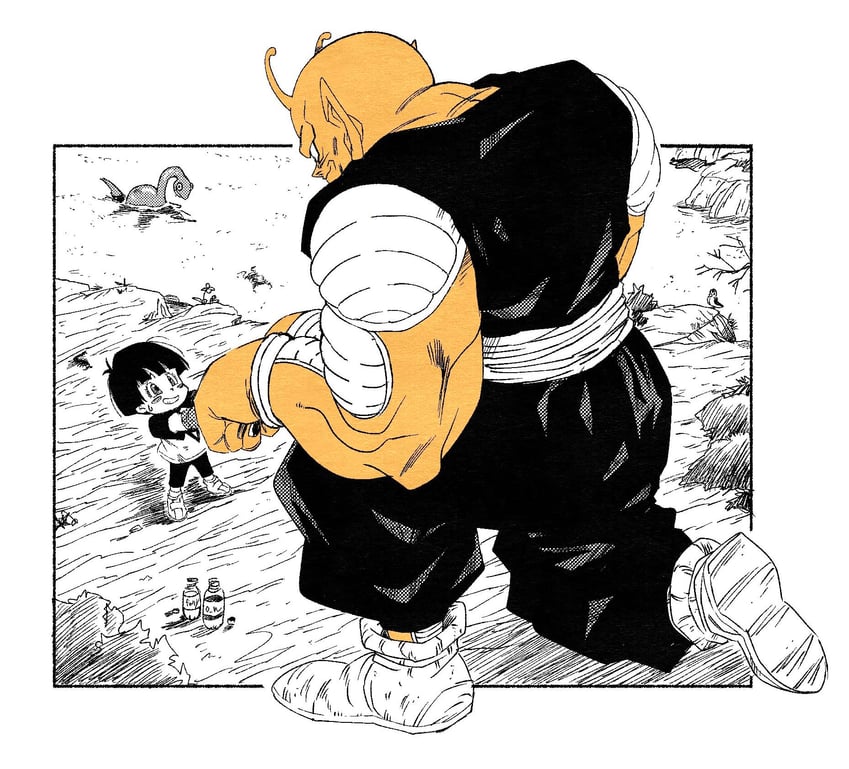 pan, piccolo, and orange piccolo (dragon ball and 2 more) drawn by fenyon