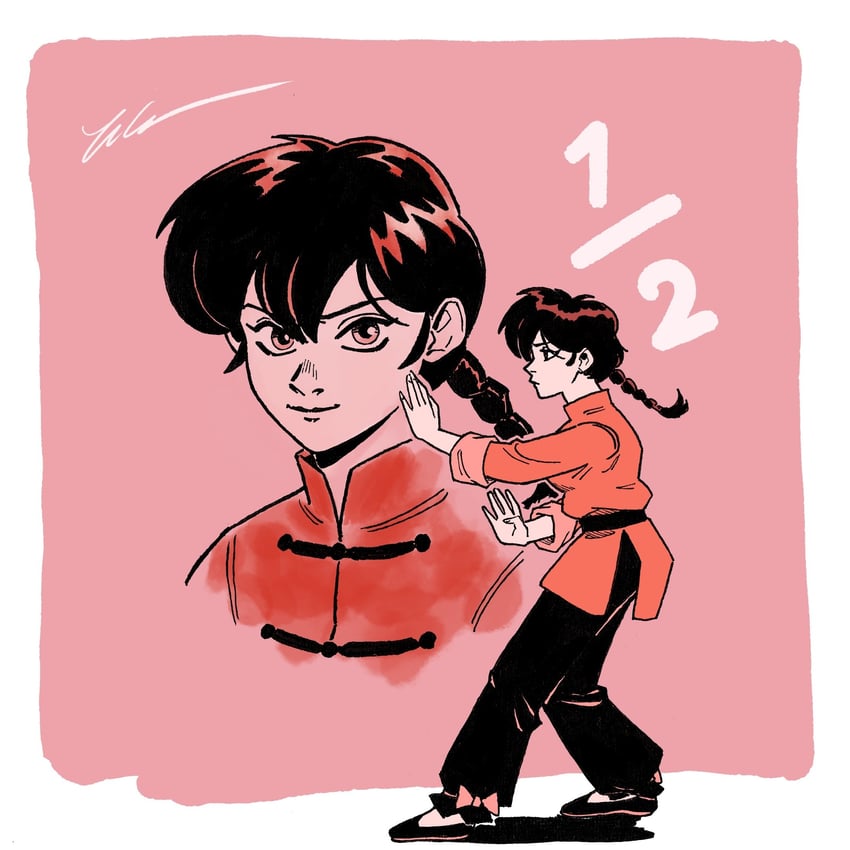 ranma-chan and saotome ranma (ranma 1/2) drawn by lcr_comics