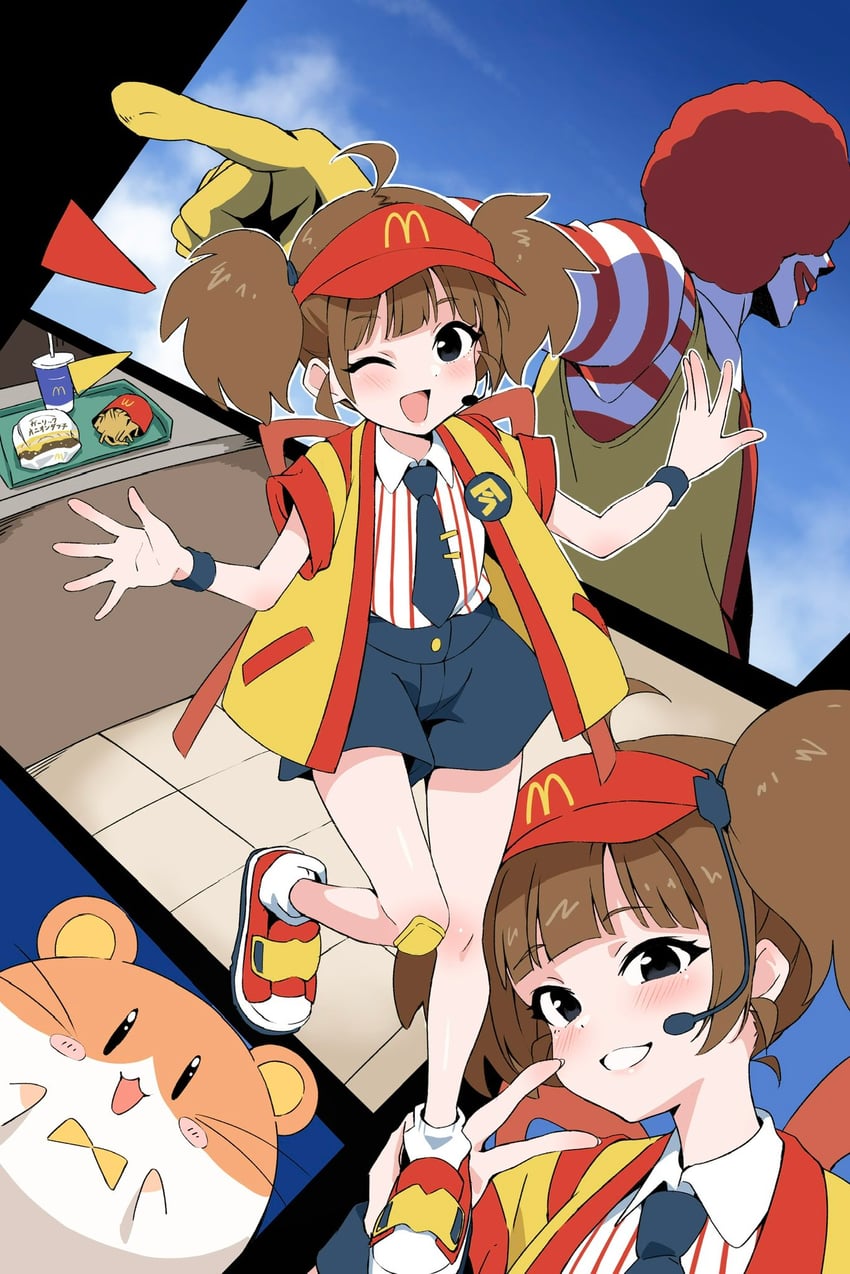 imadake dabuchi tabemi, ronald mcdonald, and imadake dabuchi tabesuke (mcdonald's) drawn by aozora_tsuru