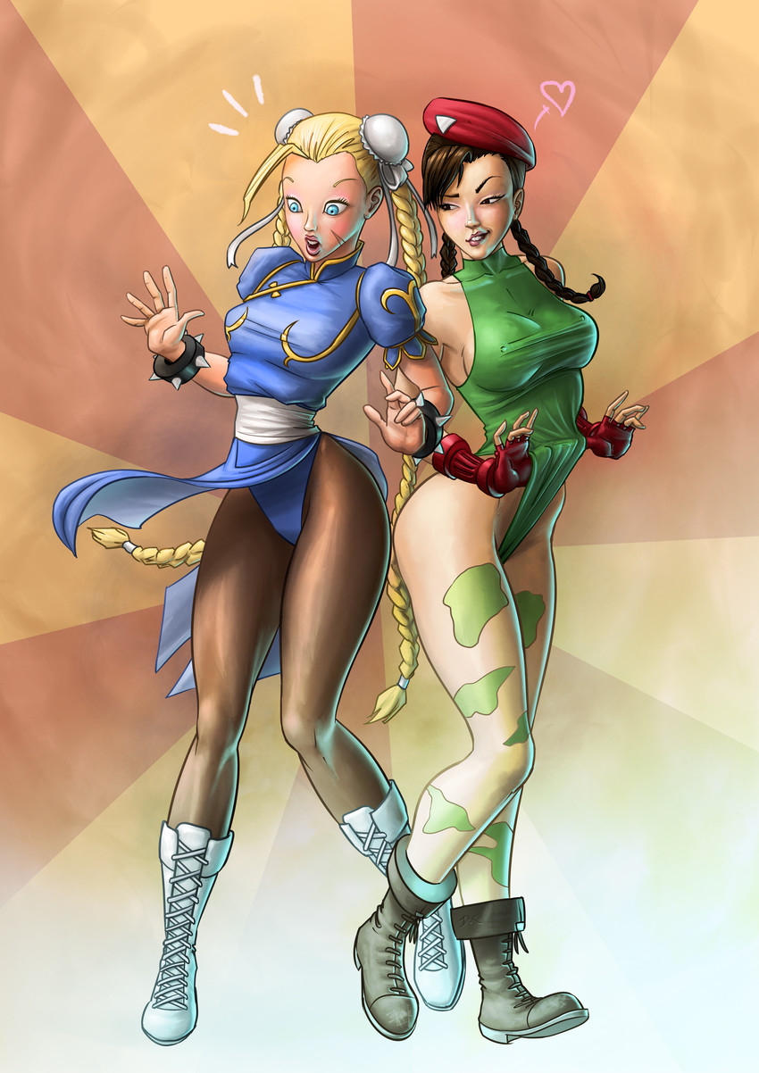 chun-li and cammy white (street fighter) drawn by dominicabra