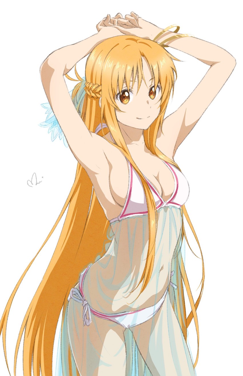 asuna (sword art online and 2 more) drawn by mitsugu