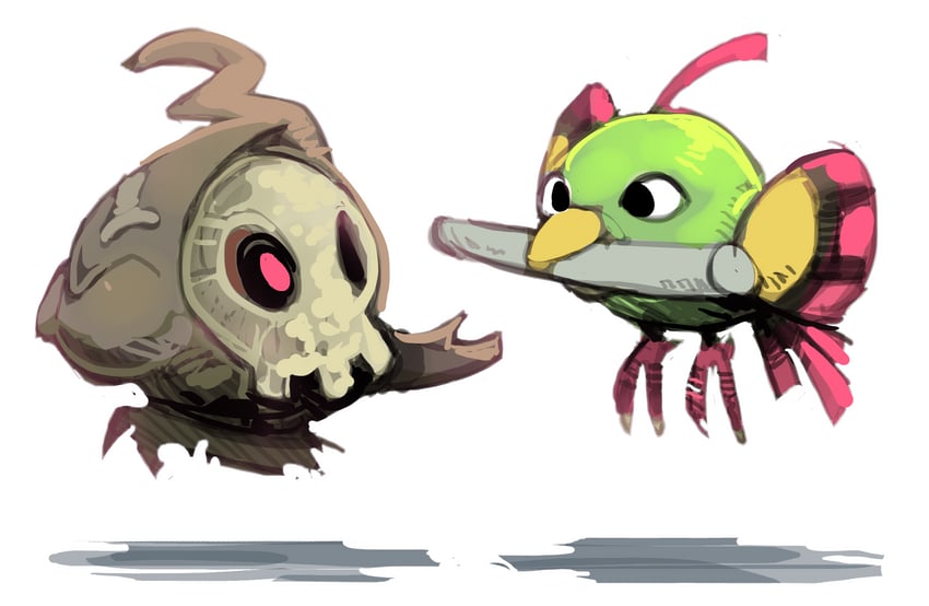 natu and duskull (pokemon) drawn by bummerdude