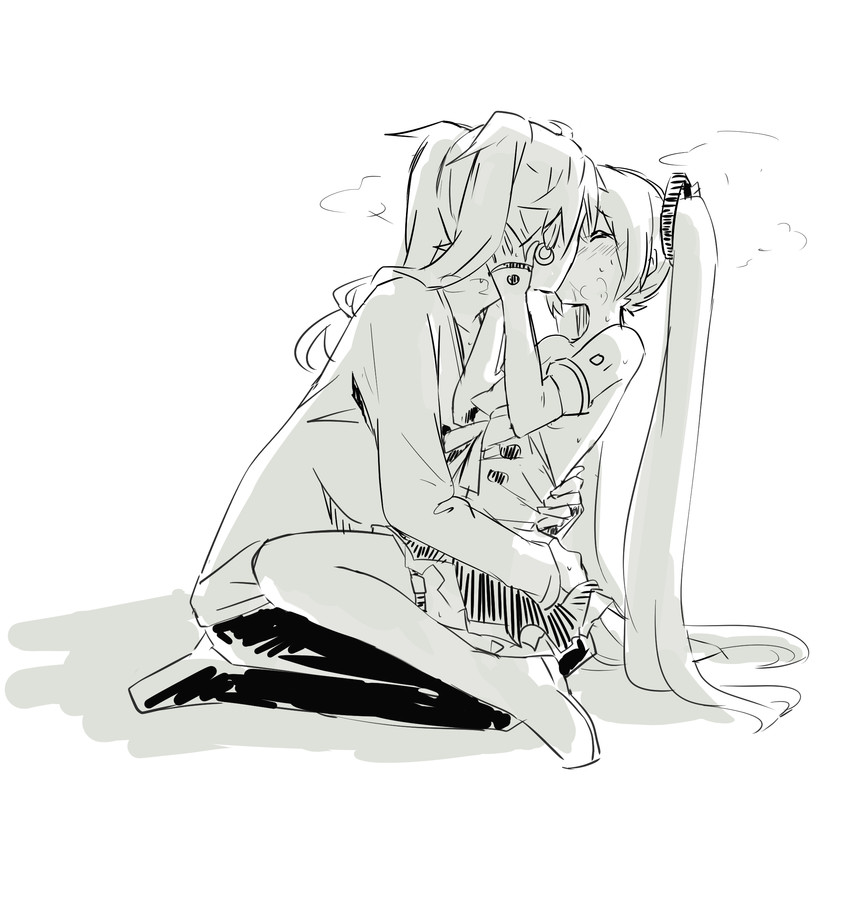 hatsune miku and magical mirai miku (vocaloid and 2 more) drawn by nejikyuu