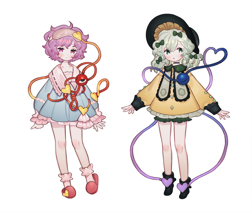 komeiji koishi and komeiji satori (touhou) drawn by gwayo