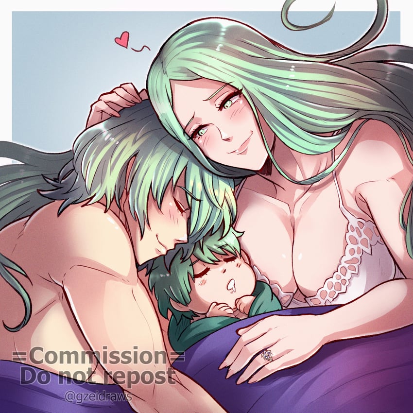 rhea and male byleth (fire emblem and 2 more) drawn by gzei