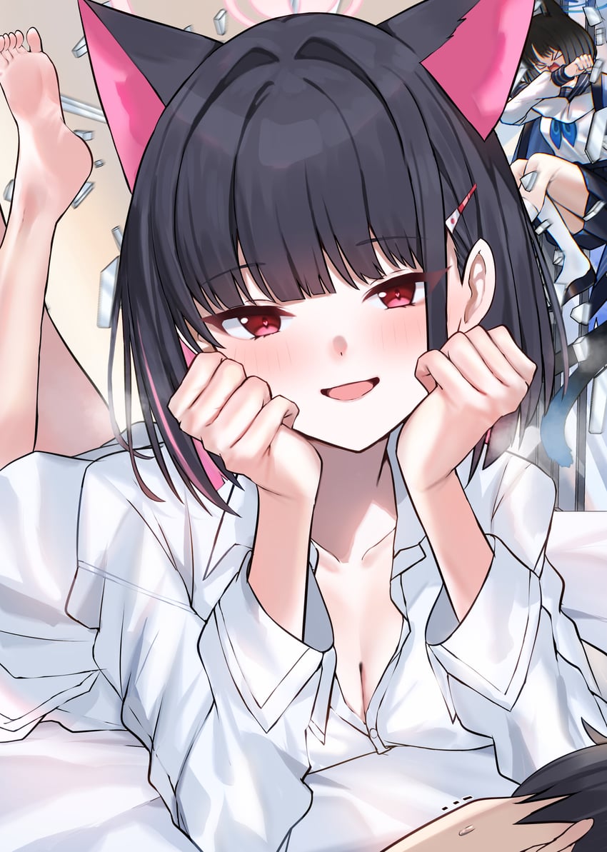 sensei, kazusa, and kikyou (blue archive) drawn by mi_taro333