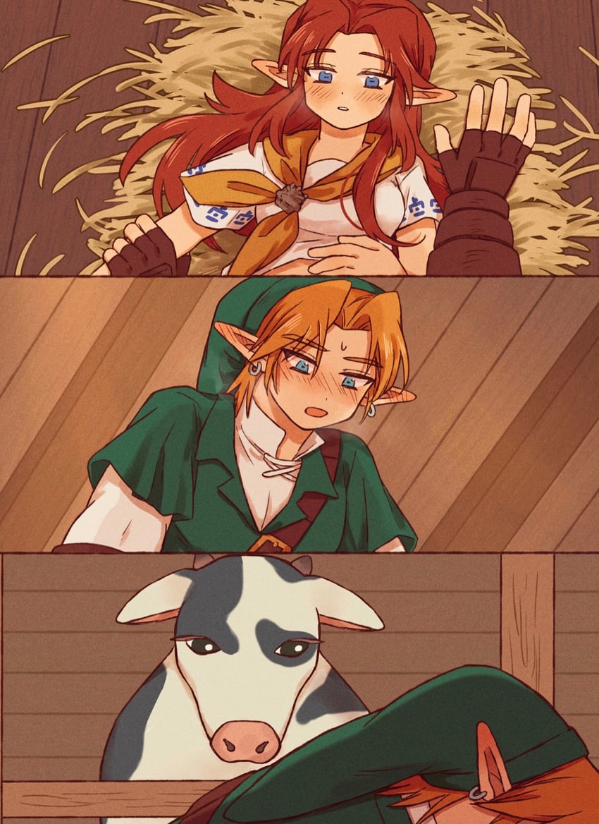 link and malon (the legend of zelda and 1 more) drawn by teateeeea