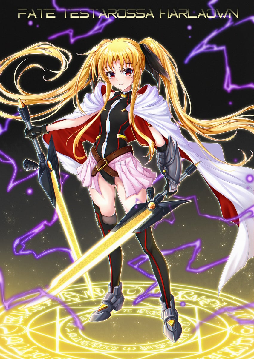 fate testarossa and bardiche (lyrical nanoha and 1 more) drawn by miying_(13975192760)
