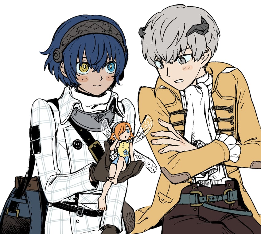 protagonist, gallica, and strohl (metaphor: refantazio) drawn by aragakiyurusan