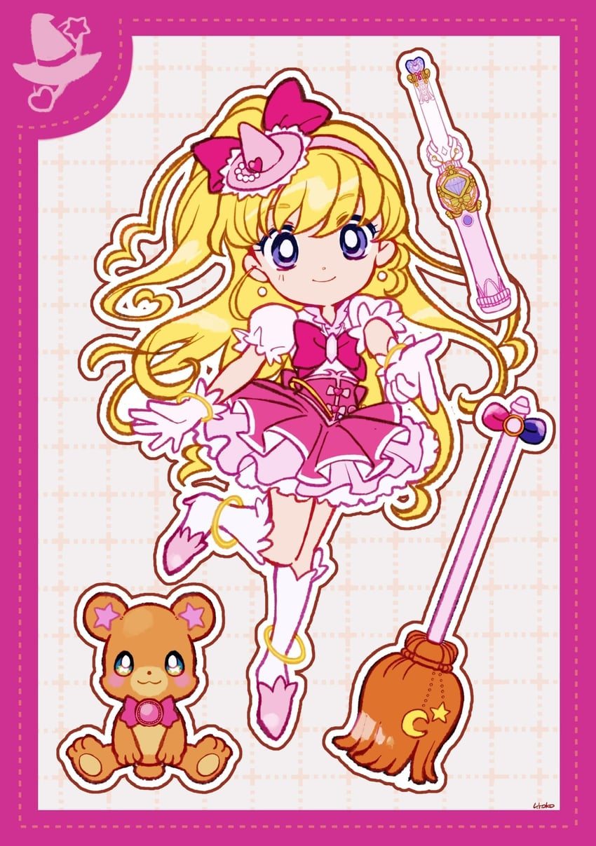 asahina mirai, cure miracle, and mofurun (precure and 1 more) drawn by uwded_207