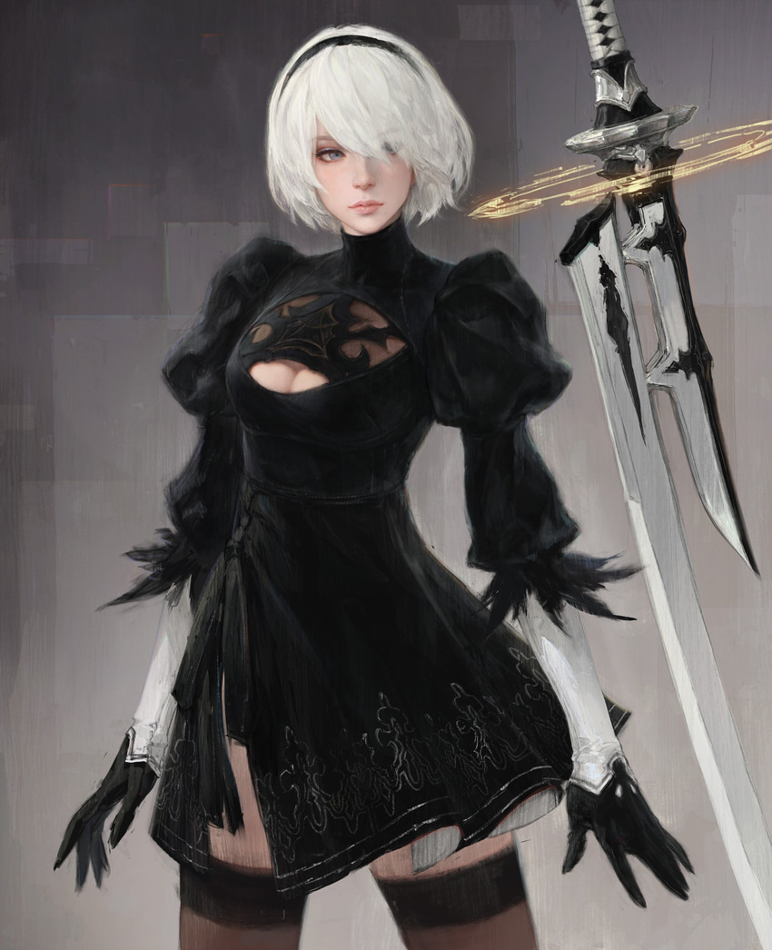 2b (nier and 1 more) drawn by wave_61