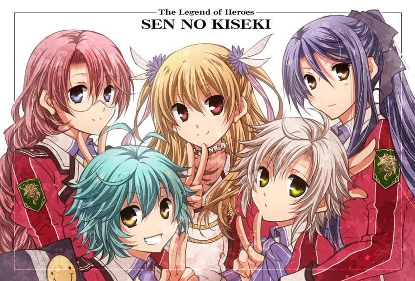 fie claussell, alisa reinford, emma millstein, laura s. arseid, and millium orion (eiyuu densetsu and 2 more) drawn by satsuki_(chaosmode)