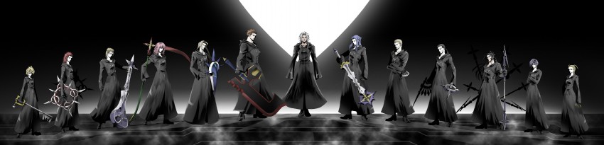 roxas, axel, xemnas, saix, larxene, and 8 more (kingdom hearts) drawn by yahotoka