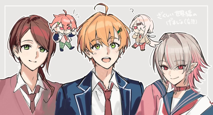 makaino ririmu, shiina yuika, sasaki saku, honma himawari, akabane youko, and 2 more (nijisanji) drawn by shippaiderman