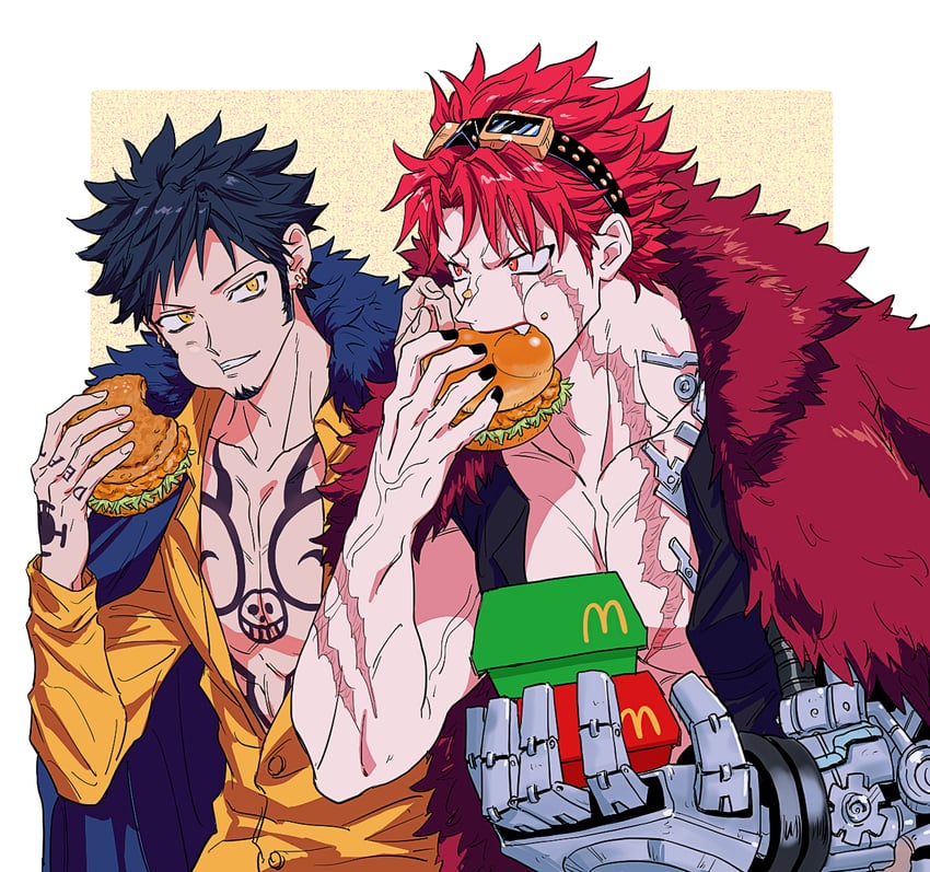 trafalgar law and eustass kid (one piece and 1 more) drawn by yakumo_(ykm)