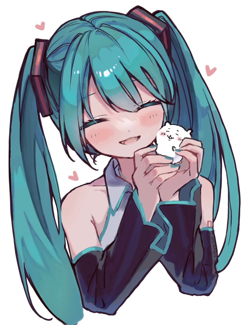 hatsune miku and chiikawa (vocaloid and 1 more) drawn by katorea