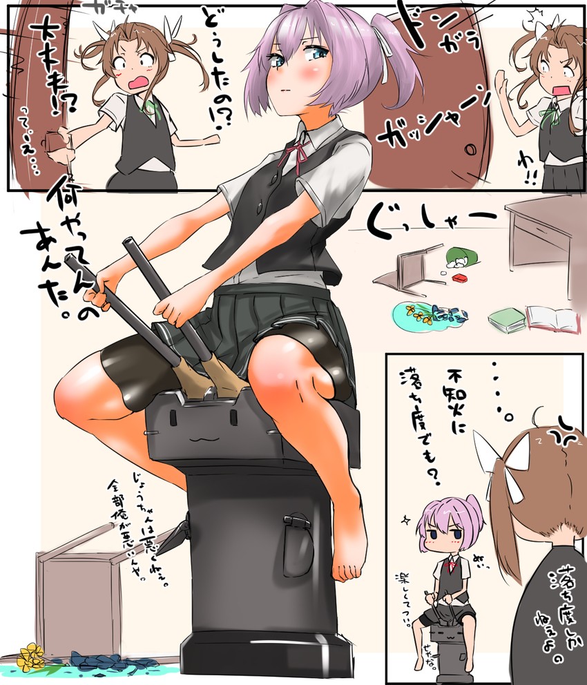 rensouhou-chan, shiranui, kagerou, kagerou kai ni, and shiranui kai ni (kantai collection) drawn by tama_(tamago)