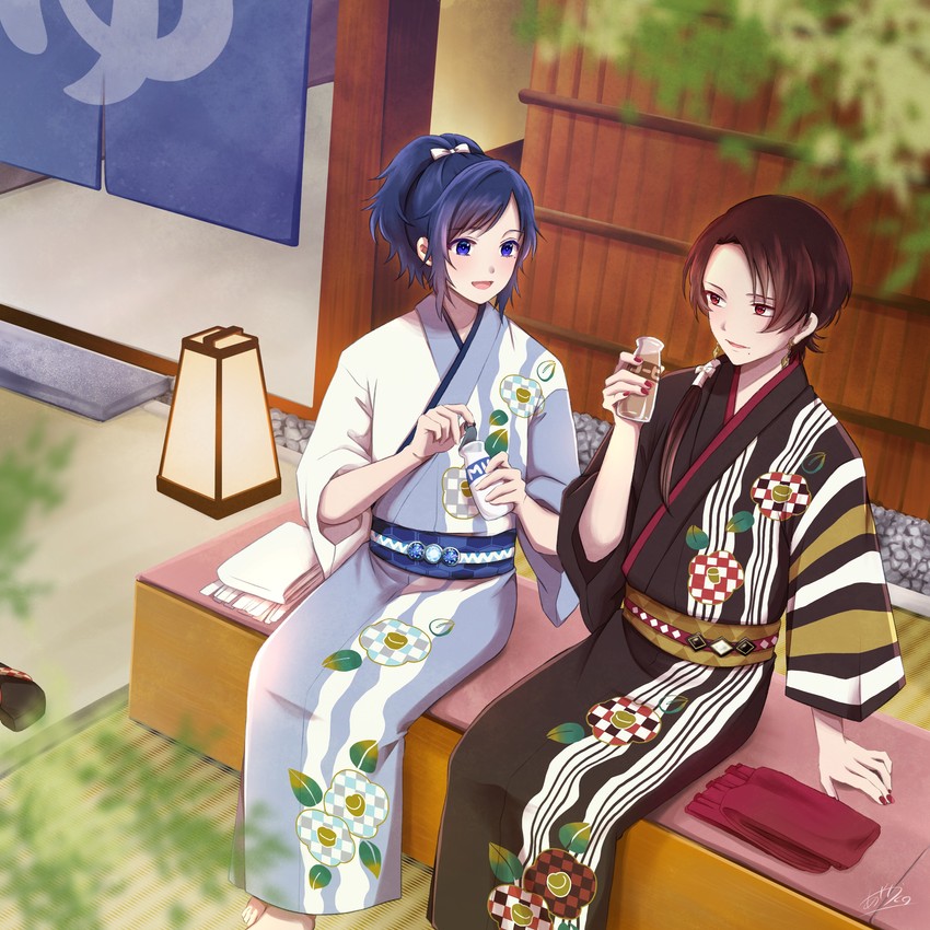 kashuu kiyomitsu and yamato-no-kami yasusada (touken ranbu) drawn by kumaru_ayaka