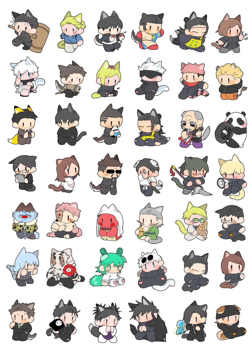 itadori yuuji, fushiguro megumi, kugisaki nobara, getou suguru, nanami kento, and 9 more (jujutsu kaisen)