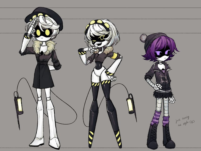 uzi, n, and v (murder drones) drawn by aida_(aidacamelia0516)