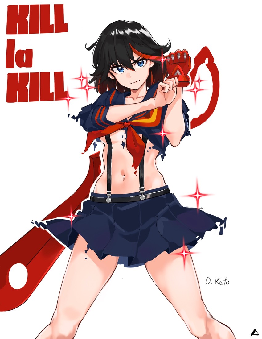 matoi ryuuko and senketsu (kill la kill) drawn by oliver_koito