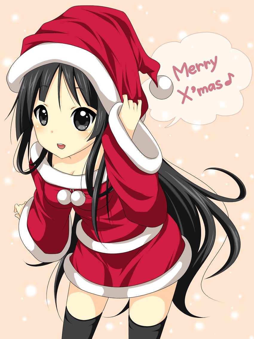 akiyama mio and santa claus (k-on!) drawn by yutatatata