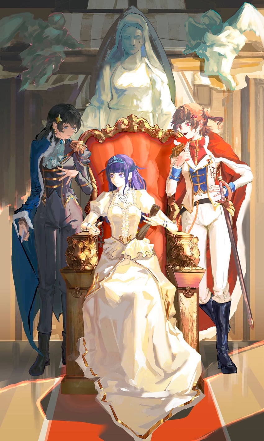 kujou karen, tsuyuzaki mahiru, and kagura hikari (shoujo kageki revue starlight) drawn by qisu_zhang