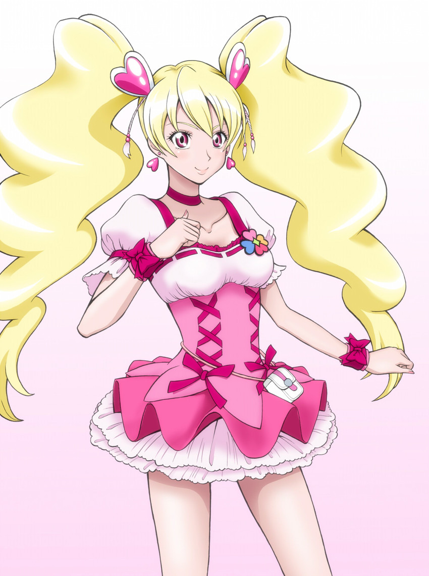 momozono love and cure peach (precure and 1 more) drawn by kijinaka_mahiro