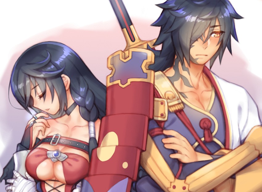 velvet crowe and rokurou rangetsu (tales of and 1 more) drawn by folks_(nabokof)