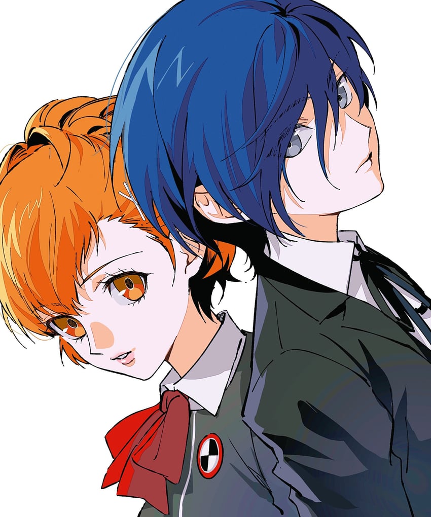 yuuki makoto and shiomi kotone (persona and 2 more) drawn by ako_(eanaaati1)