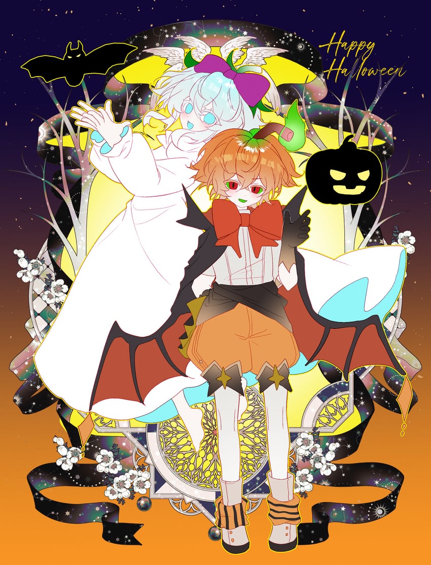 ghost pepper and jack o' lantern (plants vs. zombies and 1 more) drawn by siiiiiiiiiii